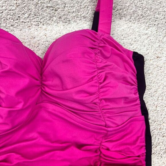 Aqua Green Women's Pink Ombre Sweetheart One Piece Swimsuit Size 6 - Picture 6 of 10